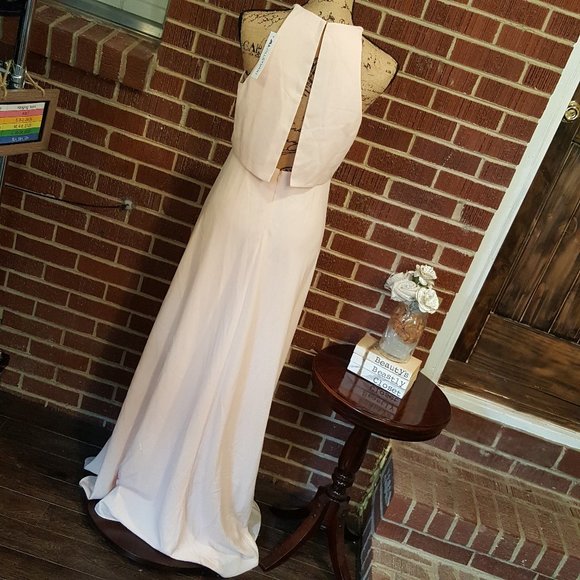 Jill Stuart BHLDN Iva Crepe Open Back Gown Dress 6 - Picture 7 of 16